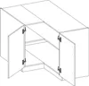 Vigo Eckunterschrank 90x90 Eiche Lancelot Weiß Hochglanz Produktbild-Vorschau 2