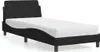 vidaXL Bett mit Matratze "Dover" Schwarz 90x190 cm Stoff Produktbild-Vorschau 1