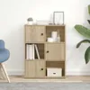 vidaXL Knihovna Sonoma dub 60x24x76,5 cm Materiál na bázi Náhled obrázku produktu 3