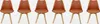 A row of six identical chairs. Produktbild-Vorschau