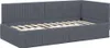 vidaXL Eckbettgestell mit Kopfteil Dunkelgrau 100 cm x 200 Produktbild-Vorschau 4