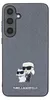 A close-up view of the back of a smartphone case with a textured gray finish and a Karl Lagerfeld design. Náhľad obrázku produktu