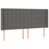 Kopfteil mit Ohren Grau 163x16x118/128 cm Kunstleder Produktbild-Vorschau 1