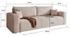 Schlafsofa Couch Orto Manila 02 Beige Samtvelours Produktbild-Vorschau 4
