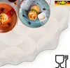 Tischdecke Geometrie Curva Grau Beige Oval 240x140cm Band Produktbild-Vorschau 4