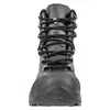 A front view of a black work boot against a white background. Produktbild-Vorschau