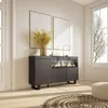 Sideboard, Highboard, 158x35x87cm, 3 Türen, Elektrokamin Produktbild-Vorschau 2