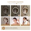 S'AFIELINA Specchio da bagno a LED da 60 cm Specchio da Anteprima dell’immagine prodotto 4