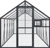 A view of the interior of a large, dark gray metal aviary with a mesh construction. Náhľad obrázku produktu
