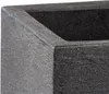 A close-up view of the corner of a dark gray, textured planter. Produktbild-Vorschau