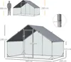 PawHut Kurnik wolnowybiegowy ze stali, 300 x 200 x 200 cm Podgląd zdjęcia produktu 3