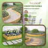 Floranica Bordure de Jardin en bois 40 x 200 cm Brun clair Voir les images du produit 5