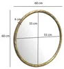 FineBuy Wandspiegel 60 cm Metall Design Hängespiegel Gold Produktbild-Vorschau 3