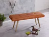 Banc SALIM cuir de chèvre / bois massif Banc 117x51x38 cm Voir les images du produit 4