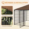PawHut Chenil extérieur pour Chiens en métal et Tissu Voir les images du produit 7