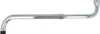 A chrome-plated S-shaped faucet spout on a white background. Produktbild-Vorschau