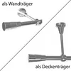 Gardinenstange Set Edelstahl Look Metall Ø 16mm zur Produktbild-Vorschau 2