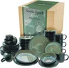A set of stoneware dishes is displayed in front of its packaging. Náhľad obrázku produktu