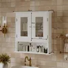 Wäscheschrank Hängend Weiss 2 Türen Glas Wand Loft Regale Produktbild-Vorschau 7