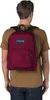 A person wearing a brown t-shirt and blue jeans, with a red backpack on their back. Náhľad obrázku produktu