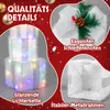 A collage of images showcasing details of illuminated Christmas gift boxes, including a bow, lights, and frame. Anteprima dell’immagine prodotto