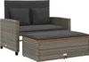 vidaXL Sofa ogrodowa z poduszkami 2-osobowa, szary Podgląd zdjęcia produktu 1