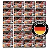 A collage of product packaging for firelighters, with a German flag overlay. Produktbild-Vorschau