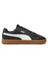 A side view of a black Puma sneaker with a white stripe and a brown sole. Produktbild-Vorschau