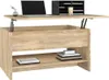 A coffee table with a lift-top mechanism, showing a laptop, a desk organizer, and books. Produktbild-Vorschau