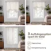 A collage of three different ways to hang sheer curtains, with accompanying text and icons. Produktbild-Vorschau