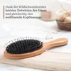 Bambus Haarbürste mit Wildschweinborsten Kopfmassage Produktbild-Vorschau 3