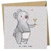 Mr. & Mrs. Panda Grußkarte Gastwirtin Herz - Grau Pastell - Produktbild-Vorschau 1
