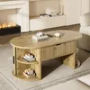 Merax Table basse réglable en hauteur avec portes Voir les images du produit 4
