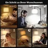 Collage of lifestyle images showing a floor lamp in different settings and use cases. Voir les images du produit