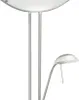 A close-up shot of a modern floor lamp with two light sources. Produktbild-Vorschau