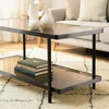 CALICOSY - Table basse L100cm en métal noir et plateaux en Voir les images du produit 4