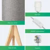 EDISHINE Lampe de chevet Bois Lot de 2, Trépied Lampe de Voir les images du produit 5