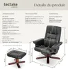 Fauteuil relax avec pied en croix - noir/marron Voir les images du produit 6