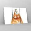 Bilder auf glas - 3 Teile - Katze Maus Kinder - 165x110cm - Produktbild-Vorschau 4