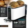 A toaster with bread rolls on top, presented with marketing text and feature callouts. Anteprima dell’immagine prodotto