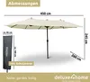 deluxe4home® XXL Doppelsonnenschirm 4,5 x 2,6m Creme I Produktbild-Vorschau 6