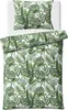A bedding set with a jungle leaf pattern on a white background. Produktbild-Vorschau