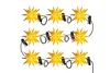 A string of nine yellow star-shaped lights on a white background. Produktbild-Vorschau