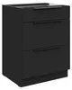 Küchen Unterschrank 60 cm SIENA Schwarz Vollauszug Produktbild-Vorschau 1