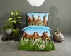 A bedroom scene with a horse-themed duvet cover set displayed on a bed, surrounded by plants and decorative items. Produktbild-Vorschau