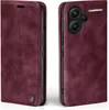 A burgundy flip case for a smartphone is shown from two angles. Produktbild-Vorschau