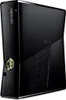 A black Microsoft Xbox 360 S console is shown from a three-quarter angle against a white background. Produktbild-Vorschau