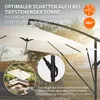 ML-Design Slunečník Ø 330 cm béžový hliníkový obdélníkový, Náhled obrázku produktu 4