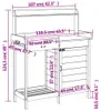 vidaXL Pflanztisch mit Schrank 110,5x45x124,5 cm Massivholz Produktbild-Vorschau 8