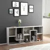 vidaXL Regál na knihy betón sivý 67x24x161 cm odvodený Náhľad obrázku produktu 3